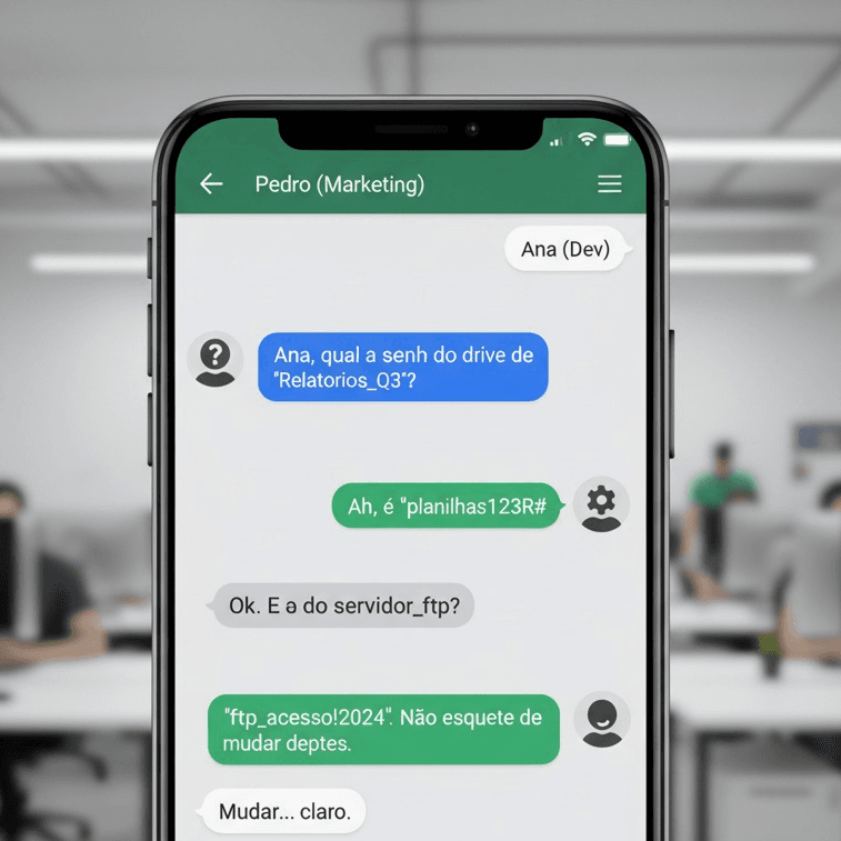 Image showing a conversation between a customer and a support agent where the insecurely shared password is visible.