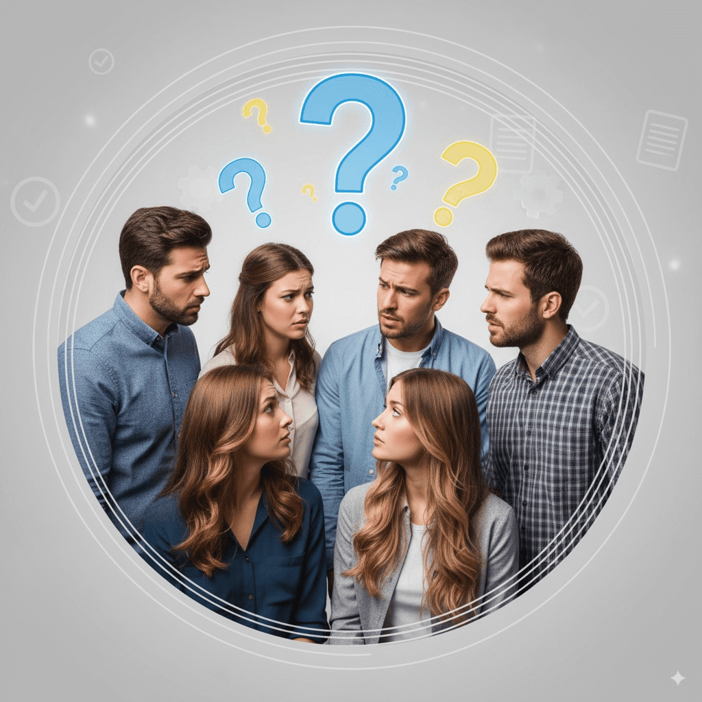 Ícone de equipe confusa