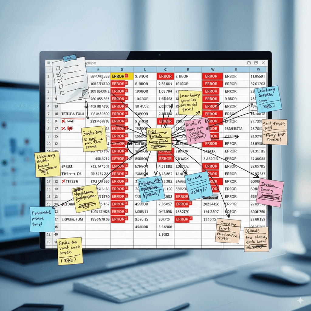 Ícone de planilha com erro